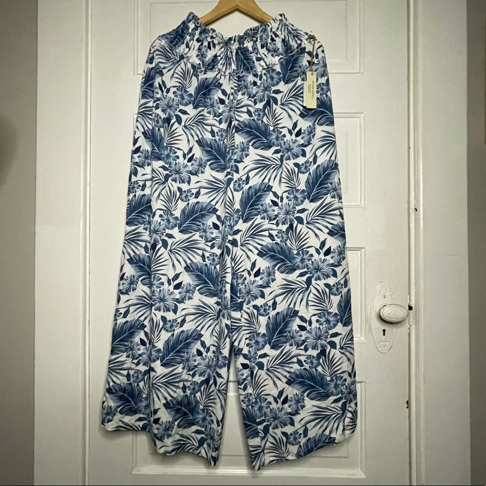 Ocean Drive Tropical Print Wide Leg Pants
